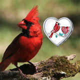 Sterling Silver Red Cardinal Bird Charm Beads