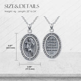 Sterling Silver St Anthony Francis Joseph Peregrine Raphael Sebastian Medal  Protection Pendant Necklace
