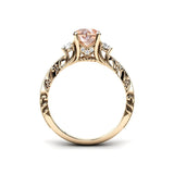 Sterling Silver 10K 14K 18K Personalized Engraved 1 Carat  Round Birthstone Engagement Ring