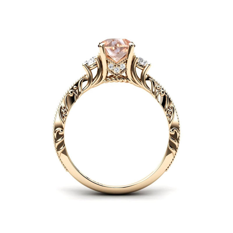 Sterling Silver 10K 14K 18K Personalized Engraved 1 Carat  Round Birthstone Engagement Ring