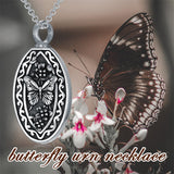 Sterling Silver Personalized Engraved  Butterfly Urn Necklaces for Ashes