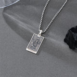 Sterling Silver Lovers Hierophant Magician Three of Swords Wheel of Fortune SkeletonTarot Card Pendant Necklace