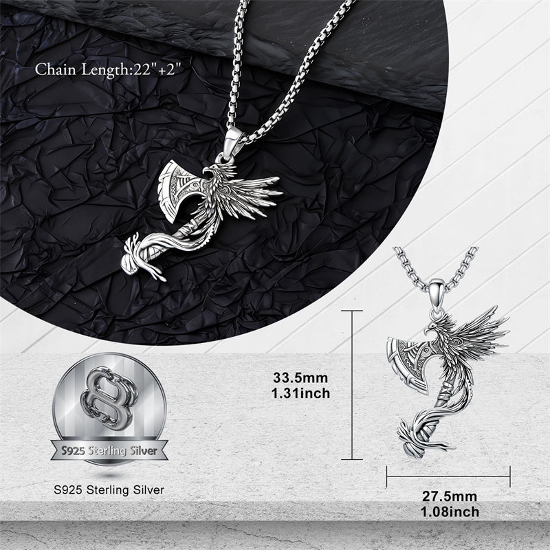 Sterling Silver Phoenix Pendant Necklace