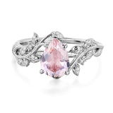 Sterling Silver 10K 14K 18K  Gold Pear Gemstone Vintage Engagement Wedding Promise Anniversary Ring