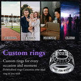 Sterling Silver Personalized  High School Colleg Class Ring