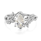 Sterling Silver 10K 14K 18K  Gold Pear Gemstone Vintage Engagement Wedding Promise Anniversary Ring