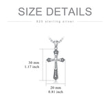 Sterling Silver Cross Christian Pendant Necklace for Men