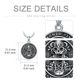 Sterling Silver Memento Mori Skull Pendant Necklace
