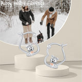 Sterling Silver Fox Frog Leopard Peacock Puppy Animal Hug Hoop Earrings