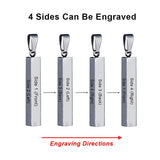 Stainless Steel Personalized Engraved Vertical Bar Necklace