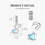 Sterling Silver Moonstone Initial Alphabet Charm Beads