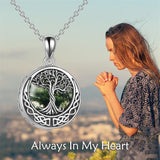 Sterling Silver Tree of Life Urn Necklaces Abalone Opal Shell Cremation Jewelry for Ashes
