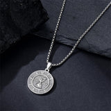 Sterling Silver Memento Mori Gothic Skull Amulet Pendant Necklace for Men