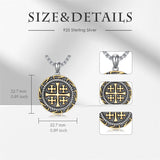 Sterling Silver Jerusalem Cross Pendant Necklace for Men