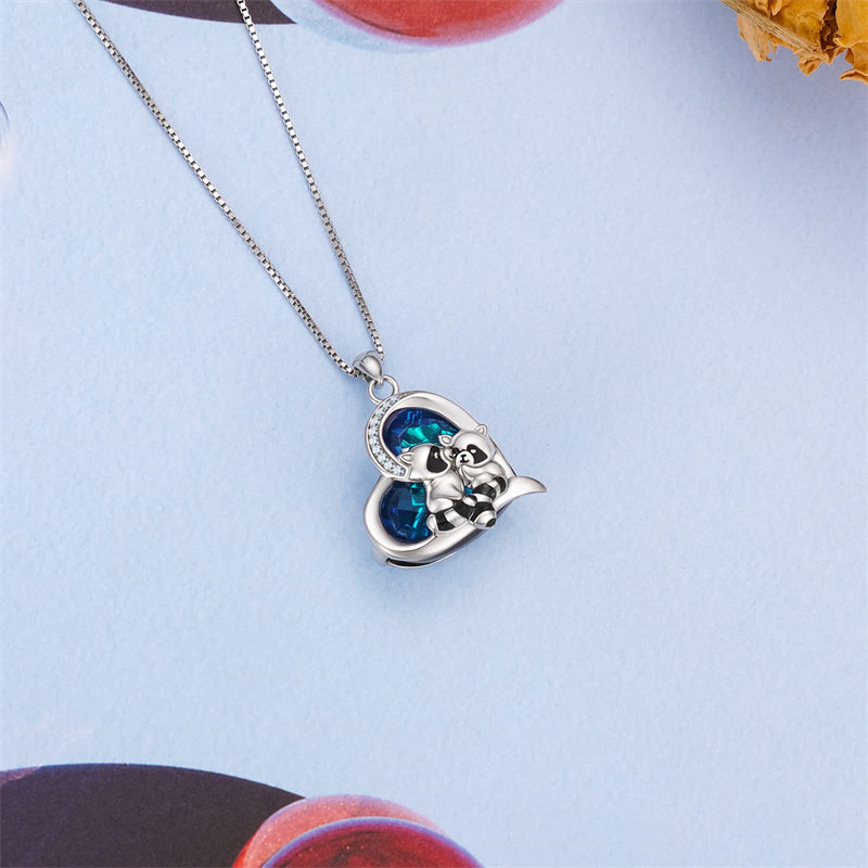 Sterling Silver Raccoon Pendant Necklace