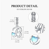 Sterling Silver Moonstone Initial Alphabet Charm Beads