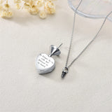 Sterling Silver Heart Personalized Photo  Paw Print Urn Necklace for Ashes