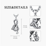 Sterling Silver  Poseidon Trident  Pendant Necklace for Men