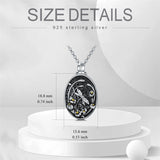 Sterling Silver Personalized Engraved Oval Dragonfly  Urn Necklace for Ashes