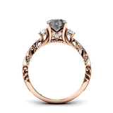 Sterling Silver 10K 14K 18K Personalized Engraved 1 Carat  Round Birthstone Engagement Ring