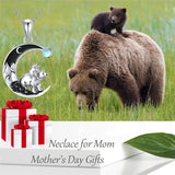 Sterling Silver Mama Bear with Cubs Pendant Necklace