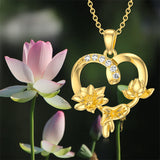 14k Gold Birth Flower Pendant Necklace