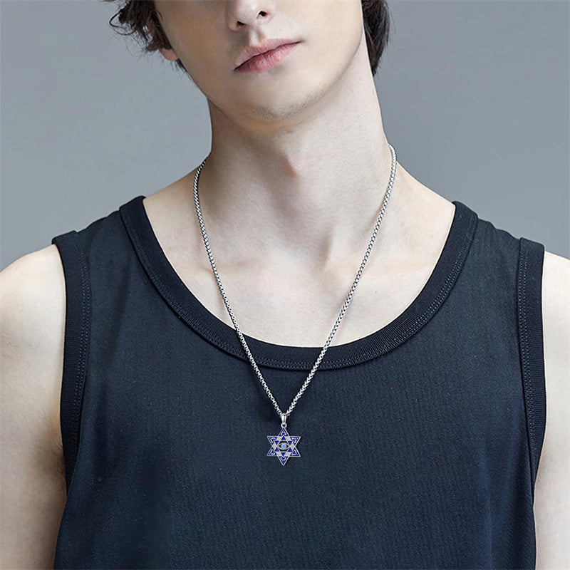 Sterling Silver Star of David, Evil Eye, Tree of Life, Cross Lion, Chai Pendant Necklace