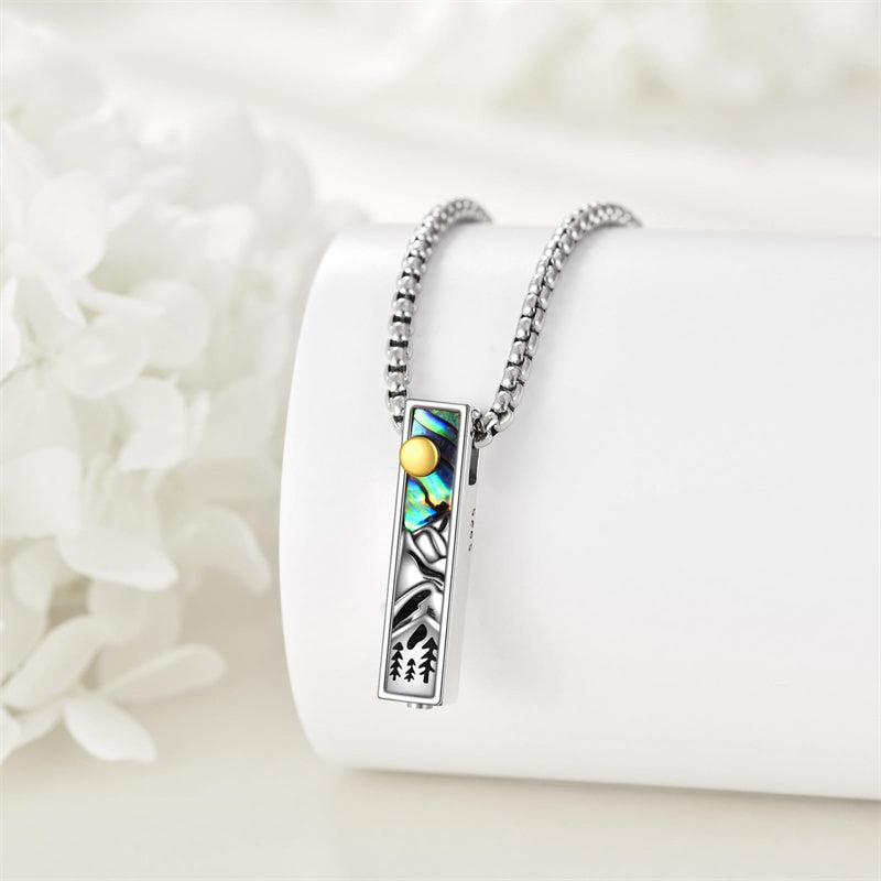 Sterling Silver Abalone Shell Butterfly Dragonfly Moon Phase Mountains Sunflower Tree of Life Urn Necklaces for Ashes