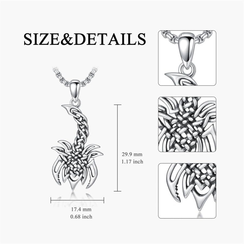 Sterling Silver  Eagle Elephant Fox Octopus Trident  Pig Raven Scorpion Pendant Necklace