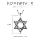 Sterling Silver Star of David Pendant Necklace for Men