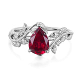 Sterling Silver 10K 14K 18K  Gold Pear Gemstone Vintage Engagement Wedding Promise Anniversary Ring