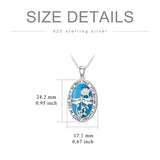 Sterling Silver Turquoise Dragonfly Urn Necklace for Ashes with Engraved