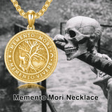 Sterling Silver Memento Mori Gothic Skull Amulet Pendant Necklace for Men