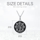 Sterling Silver Tree of Life Lotus Urn Necklaces for Ashes