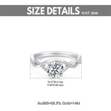 14K Gold 1.3 Carat(cttw) Moissanite Engagement Wedding Ring