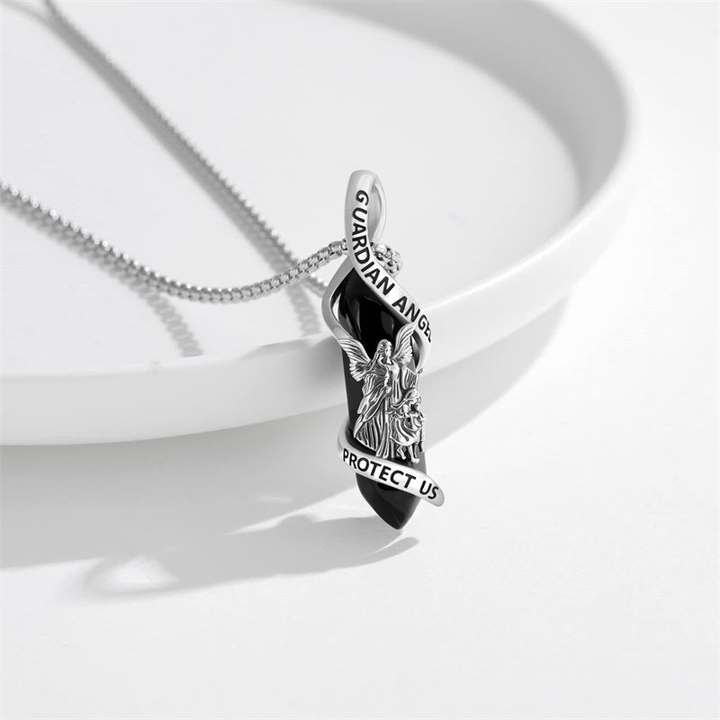 Sterling Silver Crystal Saint Michael Saint Christopher Guardian Angel Guadalupe Pendant Necklace