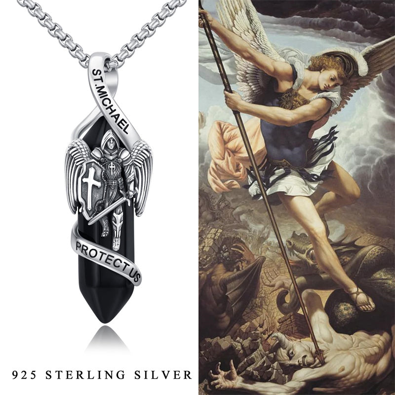 Sterling Silver Crystal Saint Michael Saint Christopher Guardian Angel Guadalupe Pendant Necklace