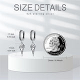 Sterling Silver Viking Raven Stud Dangle Earrings