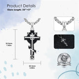 Sterling Silver Cross Christian Pendant Necklace for Men