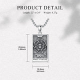 Sterling Silver Lovers Hierophant Magician Three of Swords Wheel of Fortune SkeletonTarot Card Pendant Necklace