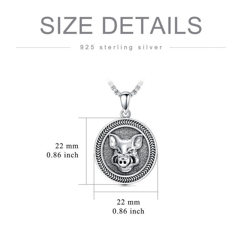 Sterling Silver  Eagle Elephant Fox Octopus Trident  Pig Raven Scorpion Pendant Necklace