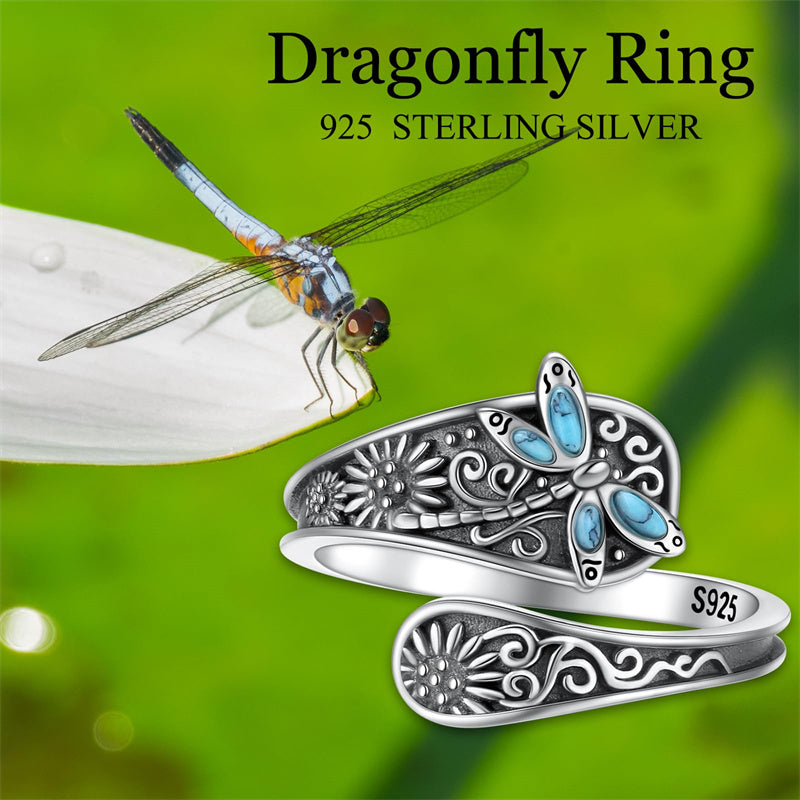 Sterling Silver Oxidized Dragonfly Butterfly Hummingbird Sea Turtle Anchor Cross Tree of Life Sunflower Spoon Ring
