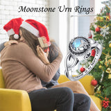 Sterling Silver Moonstone Butterfly Urn Ring for Ashe With Engraved