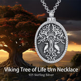 Sterling Silver Personalized Engraved Tree of Life Urn Necklace for Ashes