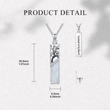 Sterling Silver  Opal Personalized Engraved Bar Pet  Butterfly Dragonfly Tree of Life  Urn Necklace for Ashes
