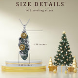 Sterling Silver Moss Agate Sunflower Pendant Necklace