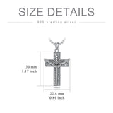 Sterling Silver Cross Christian Pendant Necklace for Men