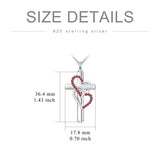 Sterling Silver Birthstone Cross Urn Necklace for Ashes