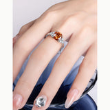 Sterling Silver 3.0 Carat Green Moissanite Engagement Ring