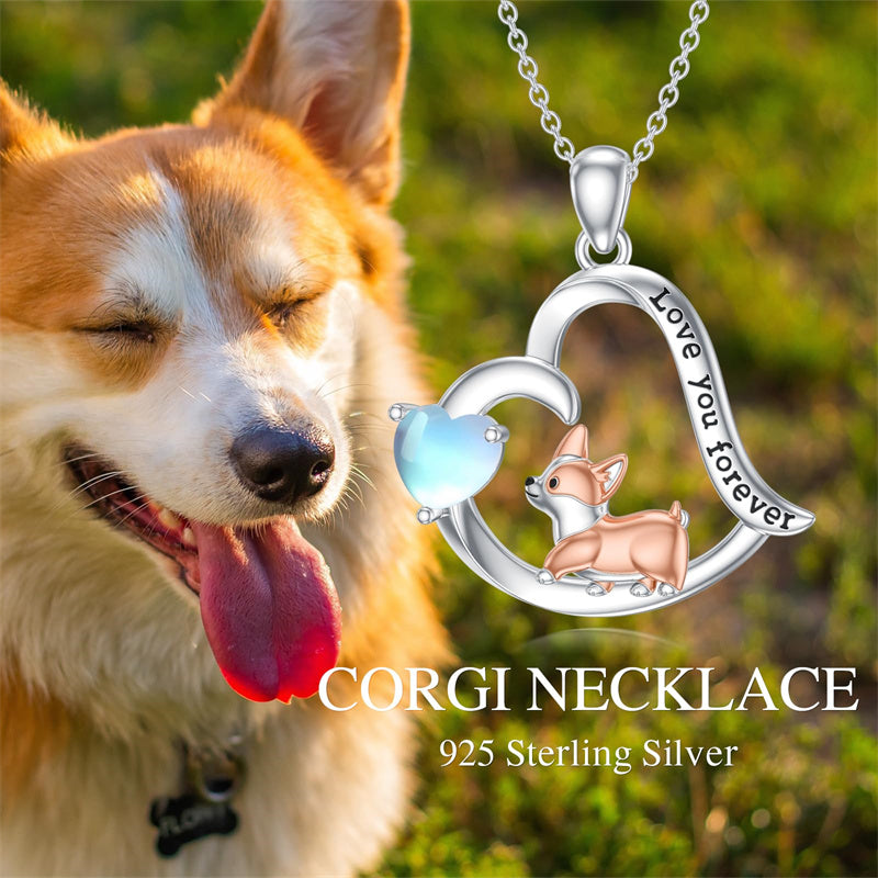 Sterling Silver Corgi Dog Pendant Necklace